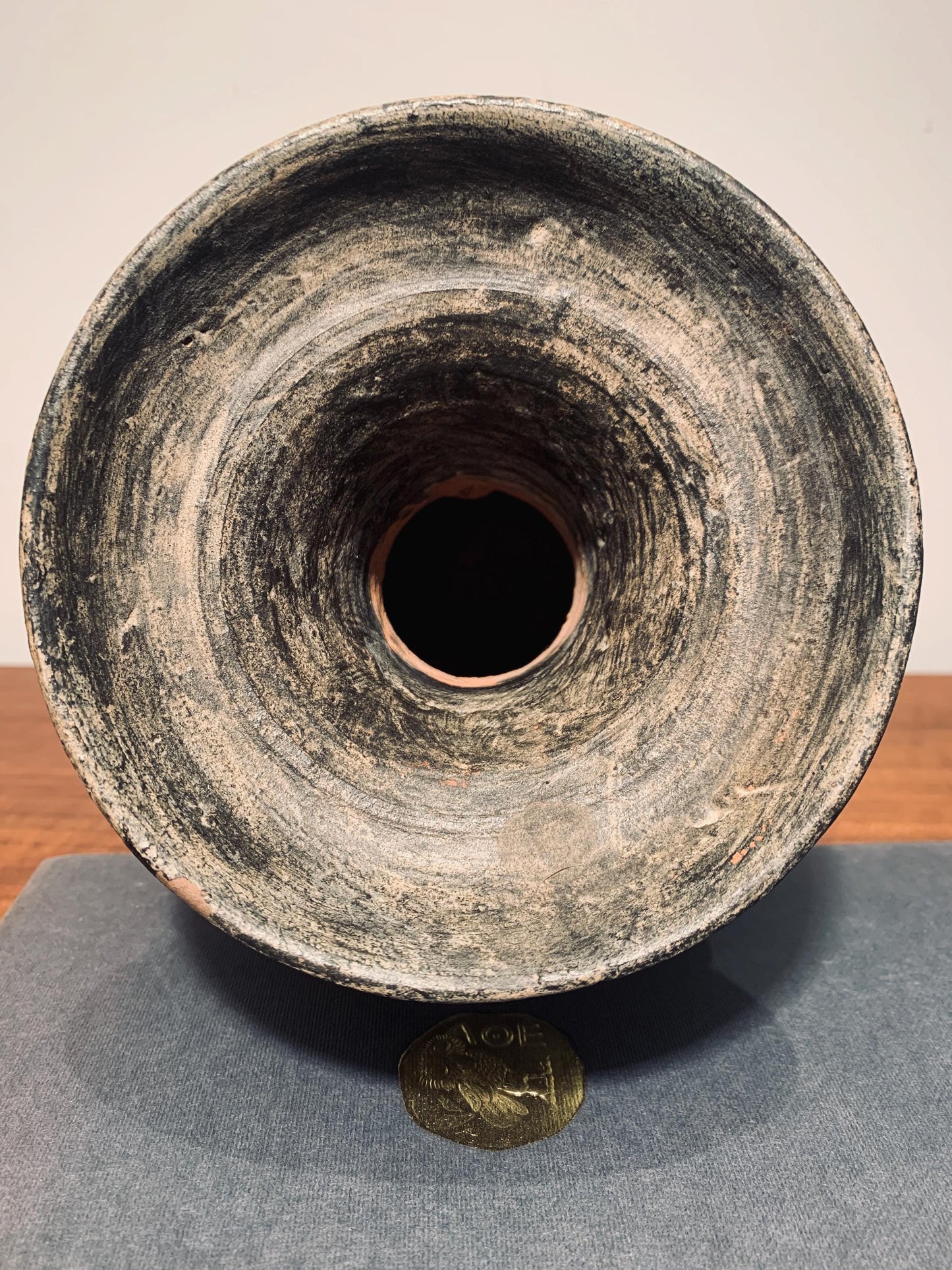 Vintage Latin American Clay Vase with Ring Handles - Mid Century