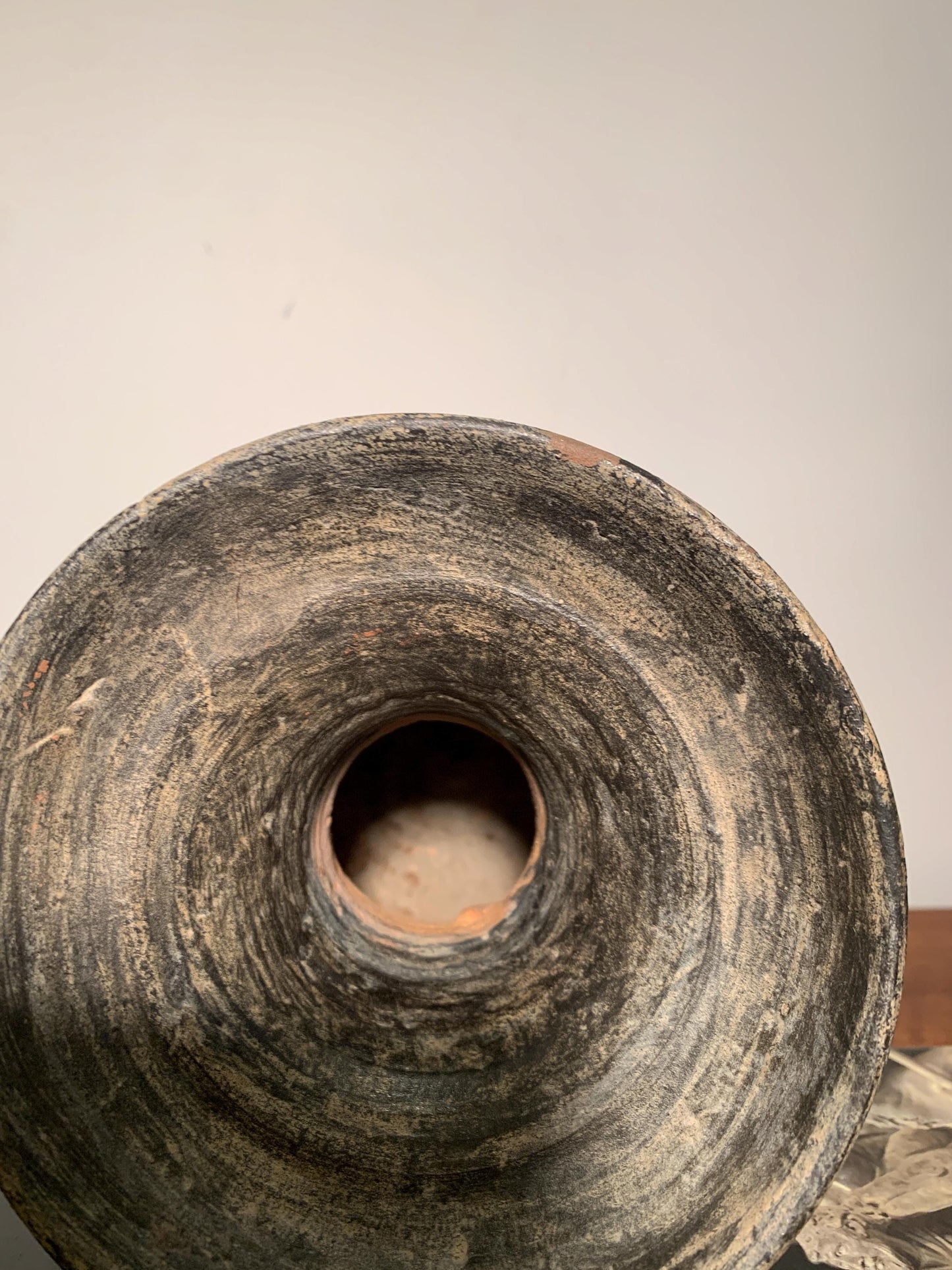 Vintage Latin American Clay Vase with Ring Handles - Mid Century