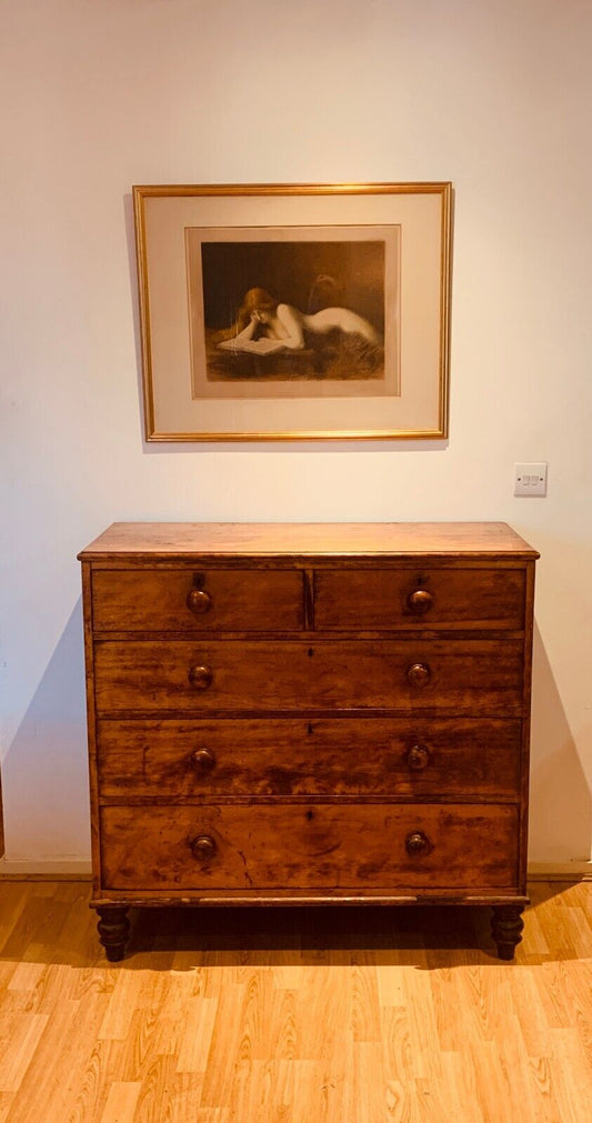 Georgeous Victorian Mahogany Chest of Drawers, Circa 1860-1880, 2 over 3