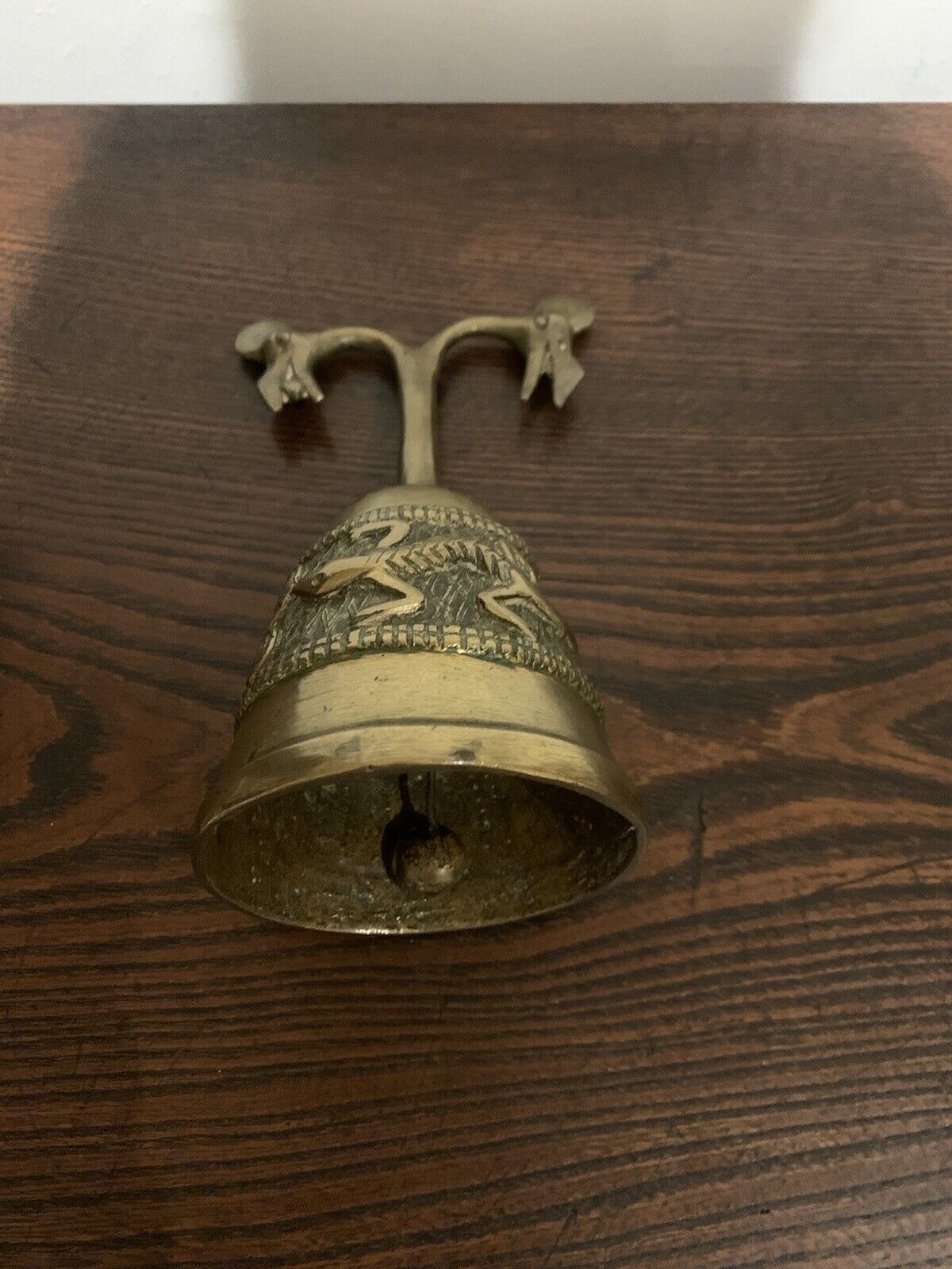 Vintage West African Nigerian Benin Brass/Bronze Mask(Monkey God?) & Tribal Bell