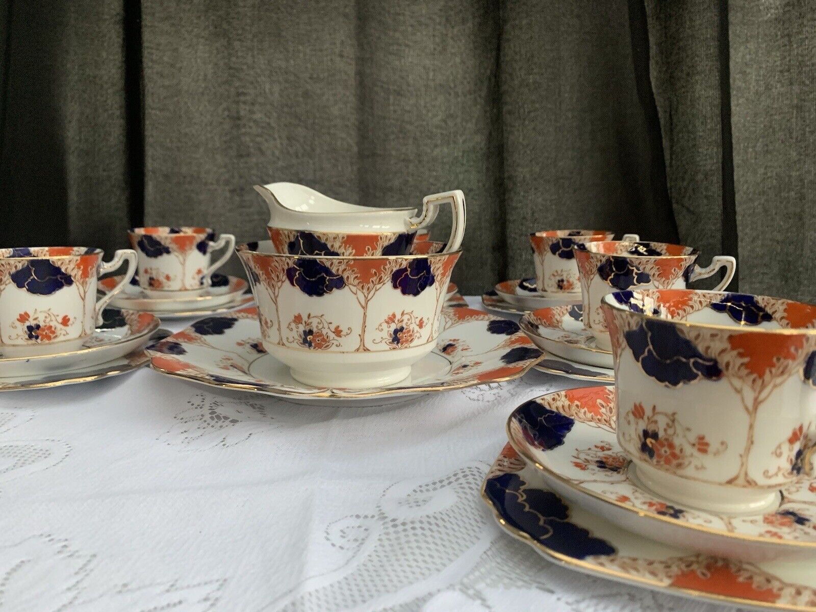 Vibrant Vintage 'Wetley' Bone China AfternoonTea Set - 6 settings, Imari colours