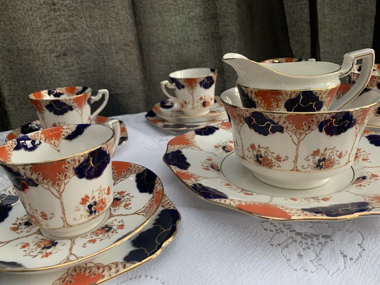 Vibrant Vintage 'Wetley' Bone China AfternoonTea Set - 6 settings, Imari colours