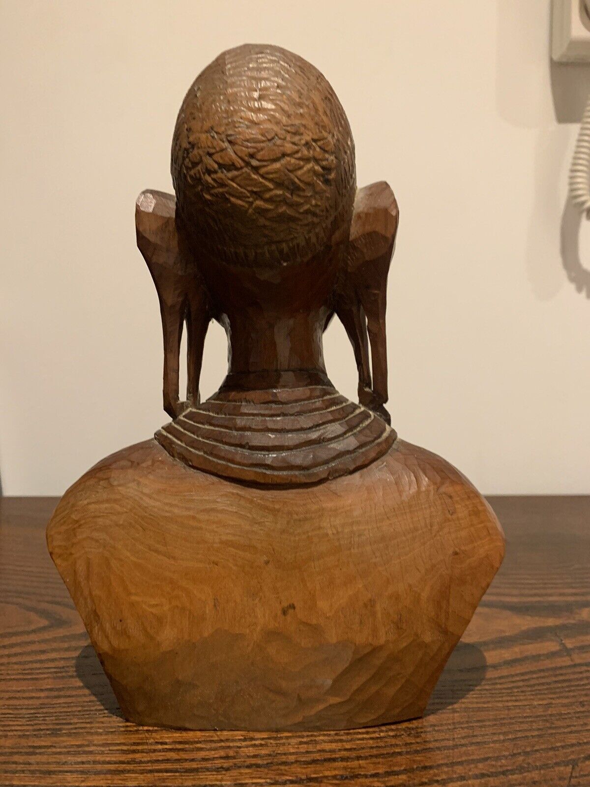 African Carved Hardwood Study / Bust of a Woman.  Beautiful Carving.