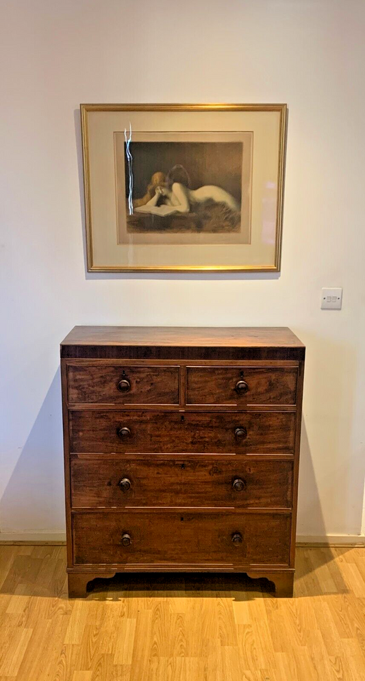Antique Elegant Georgian Mahogany Chest of Drawers, 2 0ver 3, George III