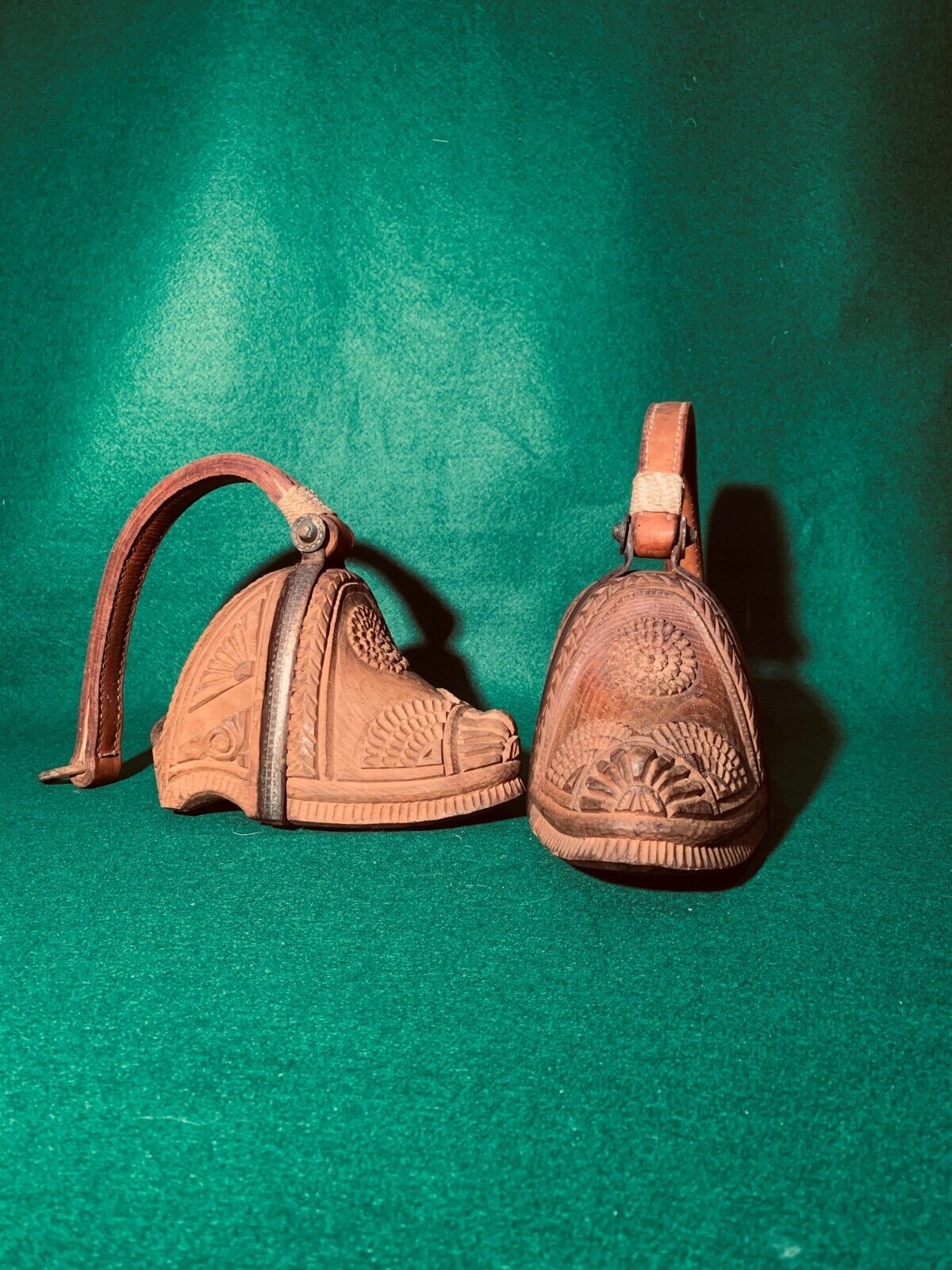 Vintage Chilean Huaso Wooden Stirrups (Estribos), South American