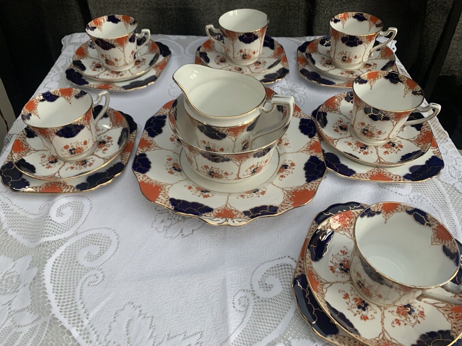 Vibrant Vintage 'Wetley' Bone China AfternoonTea Set - 6 settings, Imari colours