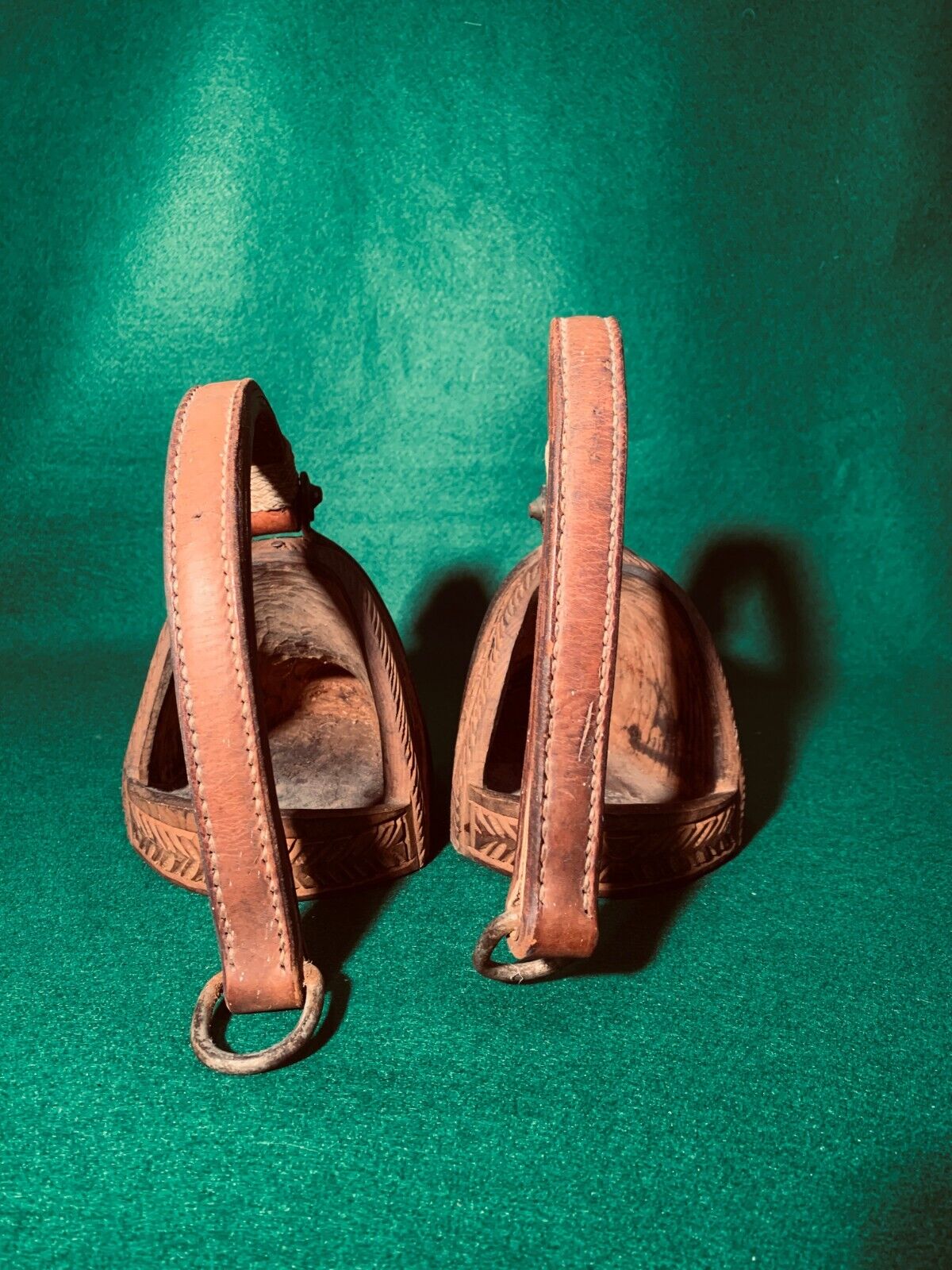Vintage Chilean Huaso Wooden Stirrups (Estribos), South American