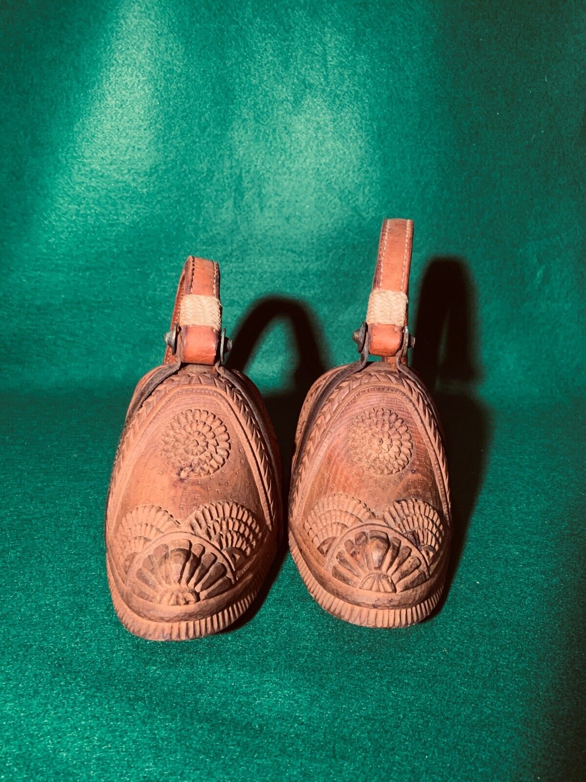 Vintage Chilean Huaso Wooden Stirrups (Estribos), South American