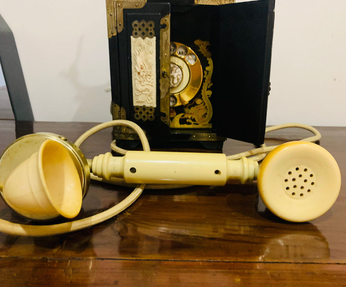 Vintage Mid Century Art Deco Style Candlestick Telephone, French Inspired Cabinet Telephone