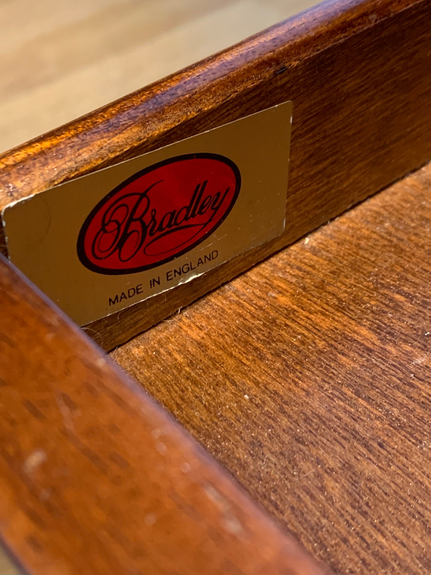 Vintage Bradley's Inlaid Mahogany Side Table on Castors with Extending Butlers Slip Tray