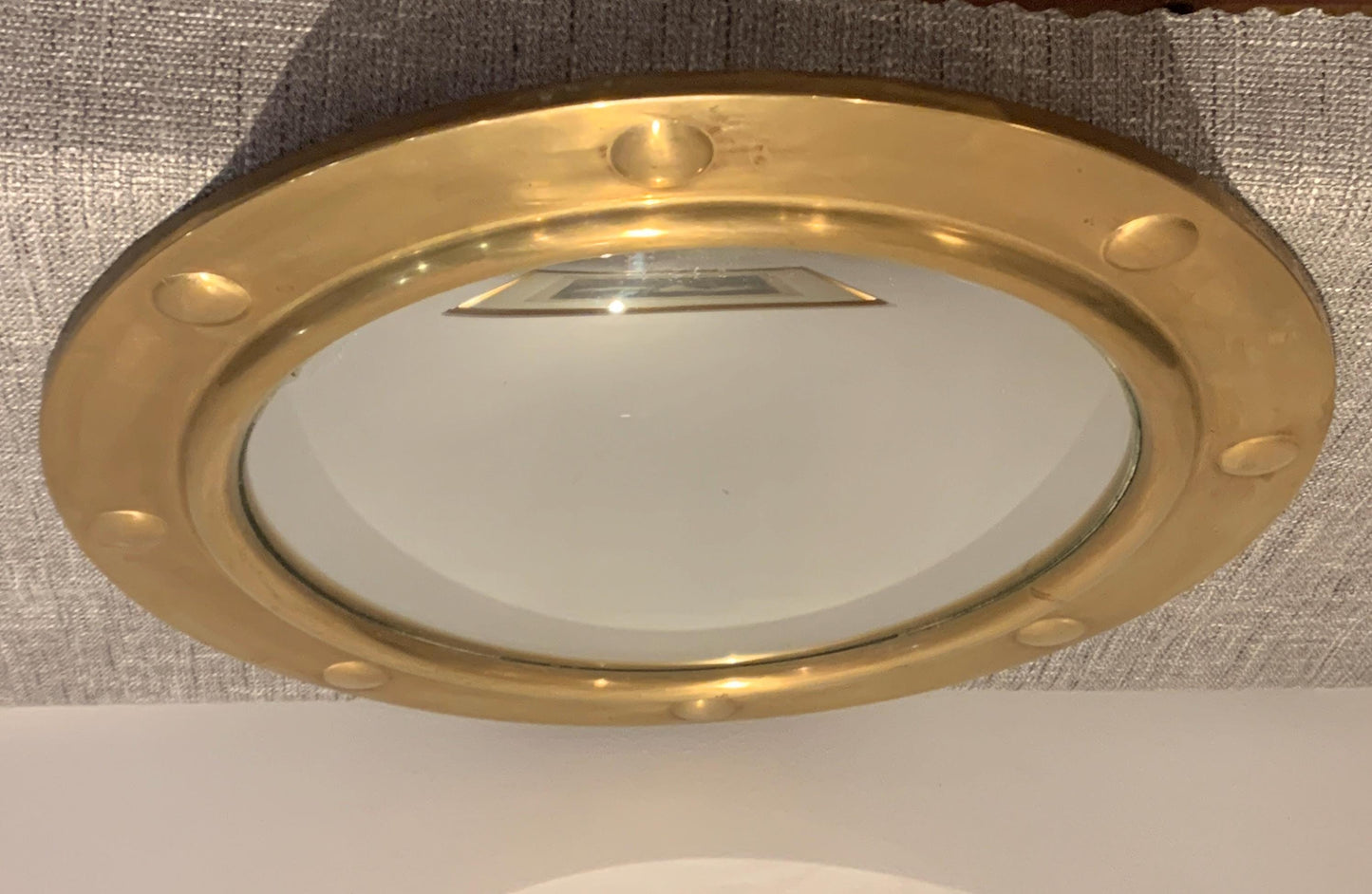 Vintage Brass Porthole Convex Wall Mirror 1960's