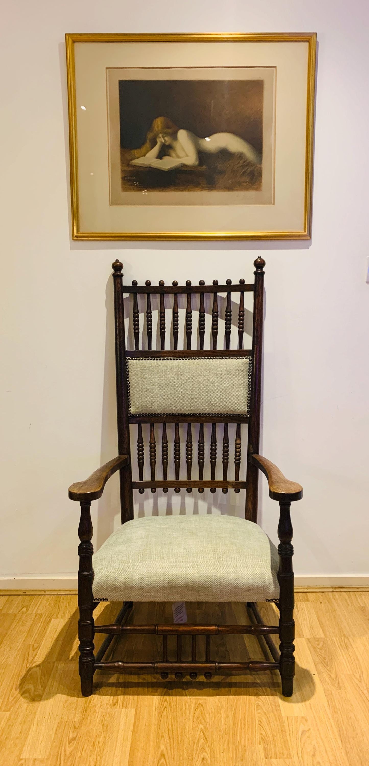 Antique 1880's Victorian 'Arts and Crafts' Bobbin Chair