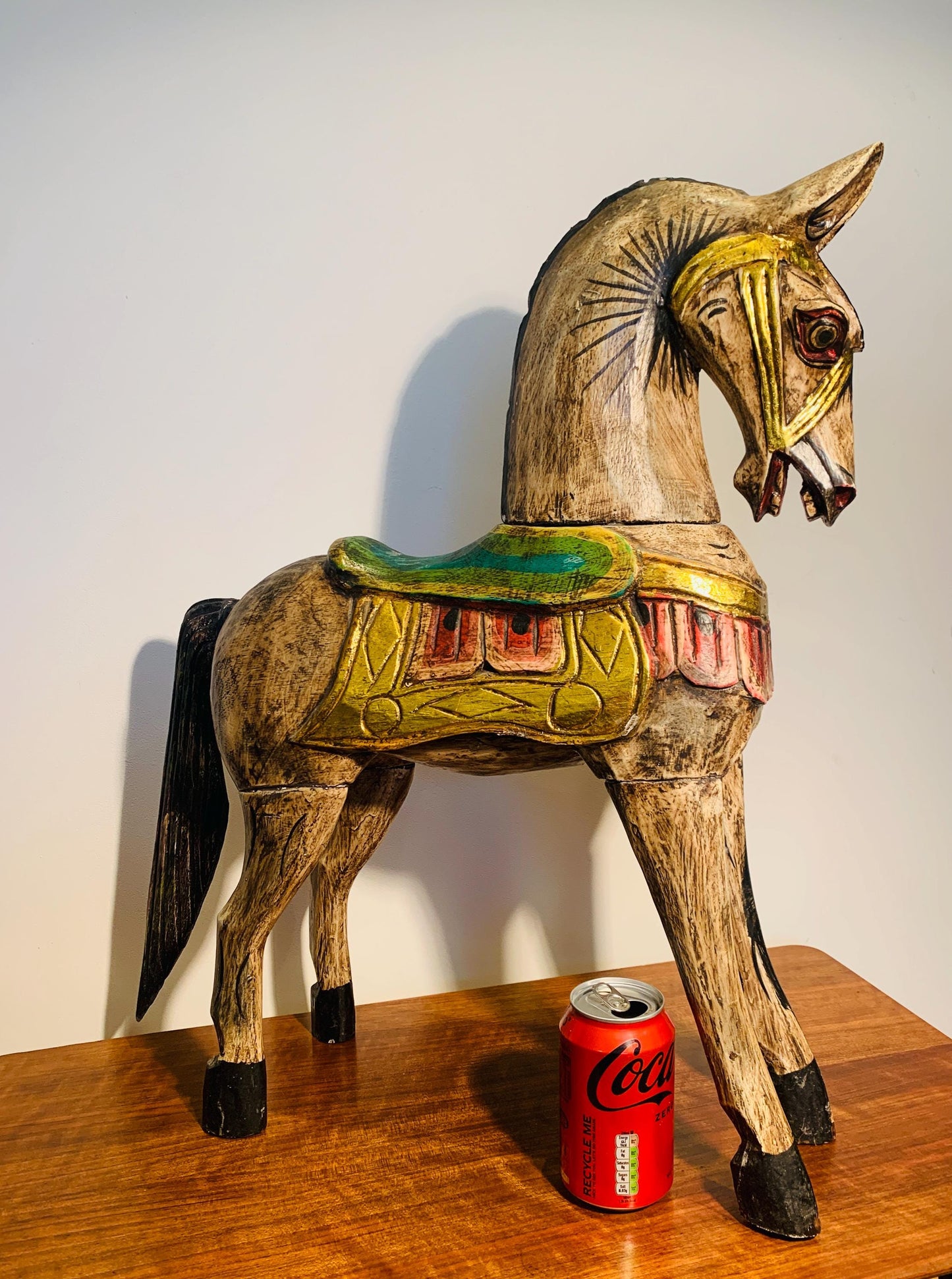 Vintage Carved Wooden Horse, Folk Art, South East Asian