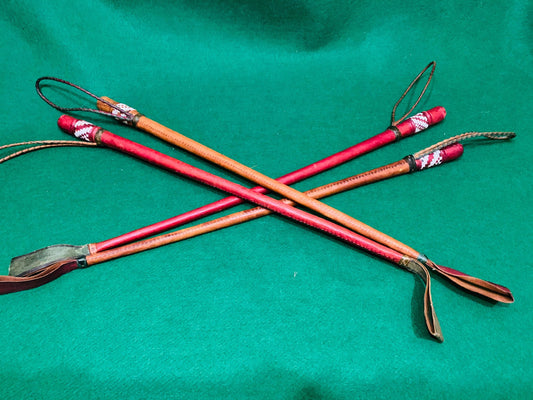 Unusual Vintage Mongolian Leather Riding Crops