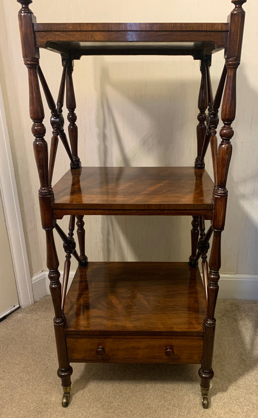 Antique Early 1800's Rosewood Whatnot / Etagere - Shelving